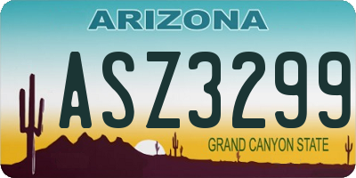 AZ license plate ASZ3299