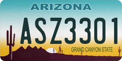 AZ license plate ASZ3301