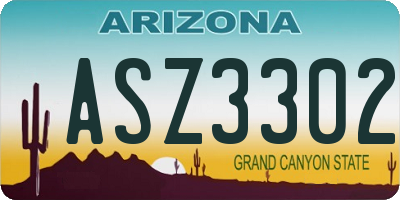 AZ license plate ASZ3302