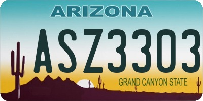 AZ license plate ASZ3303