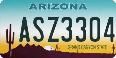 AZ license plate ASZ3304