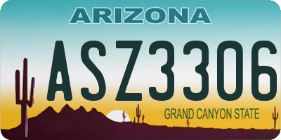 AZ license plate ASZ3306