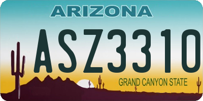 AZ license plate ASZ3310