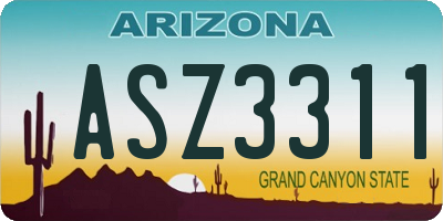 AZ license plate ASZ3311