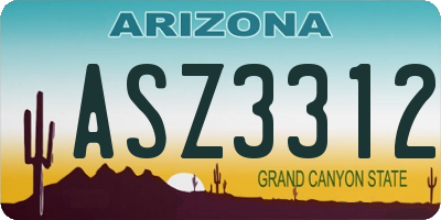 AZ license plate ASZ3312
