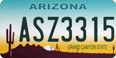 AZ license plate ASZ3315
