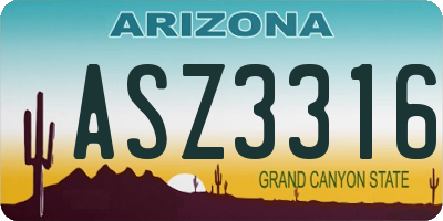AZ license plate ASZ3316