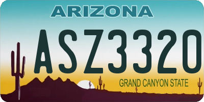 AZ license plate ASZ3320