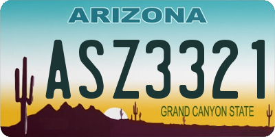 AZ license plate ASZ3321