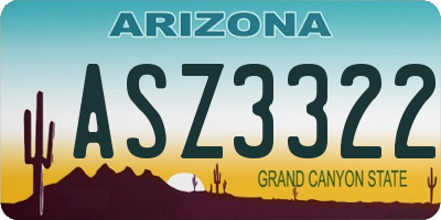 AZ license plate ASZ3322