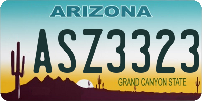 AZ license plate ASZ3323