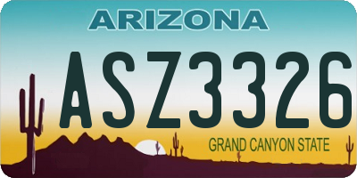 AZ license plate ASZ3326