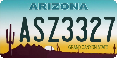 AZ license plate ASZ3327