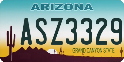 AZ license plate ASZ3329