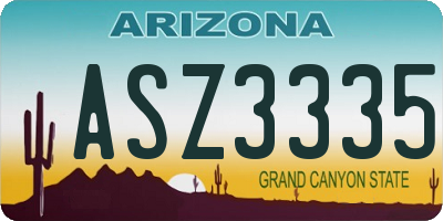 AZ license plate ASZ3335