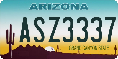 AZ license plate ASZ3337