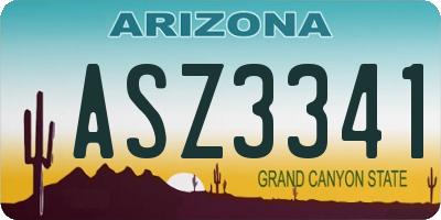 AZ license plate ASZ3341