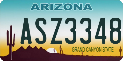 AZ license plate ASZ3348
