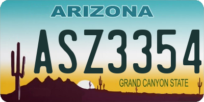 AZ license plate ASZ3354