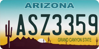 AZ license plate ASZ3359