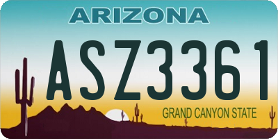 AZ license plate ASZ3361