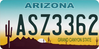 AZ license plate ASZ3362