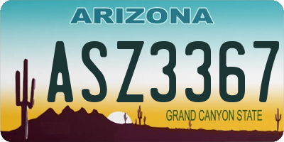AZ license plate ASZ3367