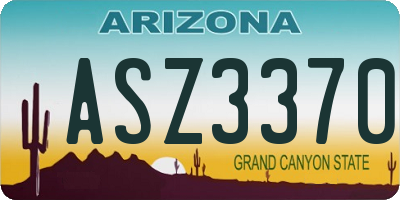 AZ license plate ASZ3370
