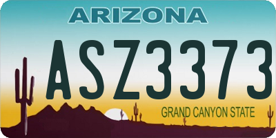 AZ license plate ASZ3373