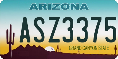 AZ license plate ASZ3375