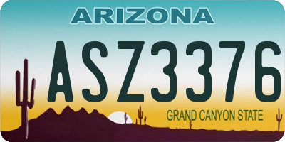 AZ license plate ASZ3376