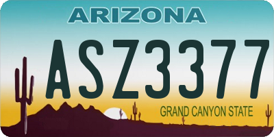 AZ license plate ASZ3377