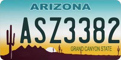 AZ license plate ASZ3382