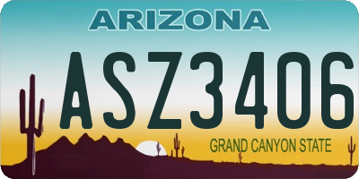 AZ license plate ASZ3406
