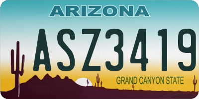 AZ license plate ASZ3419