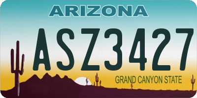 AZ license plate ASZ3427