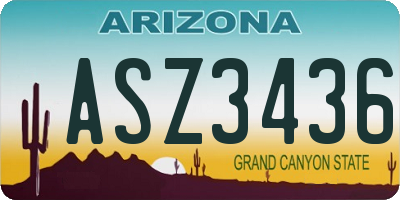AZ license plate ASZ3436
