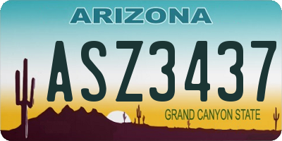 AZ license plate ASZ3437