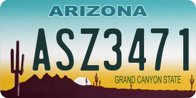 AZ license plate ASZ3471