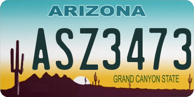 AZ license plate ASZ3473