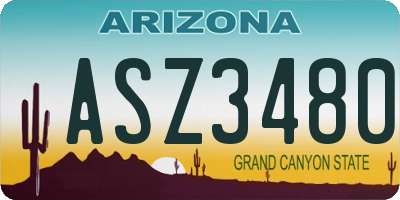 AZ license plate ASZ3480