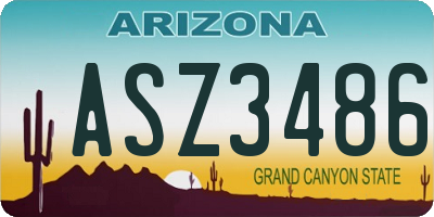 AZ license plate ASZ3486