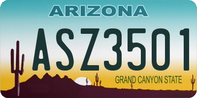 AZ license plate ASZ3501