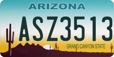 AZ license plate ASZ3513