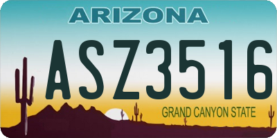 AZ license plate ASZ3516