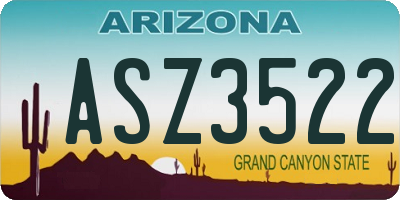 AZ license plate ASZ3522