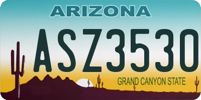 AZ license plate ASZ3530