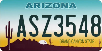 AZ license plate ASZ3548