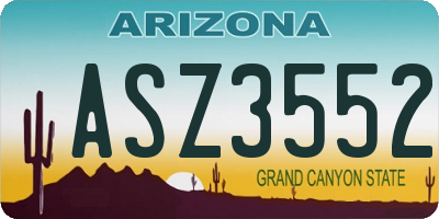 AZ license plate ASZ3552