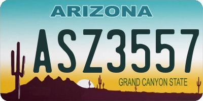 AZ license plate ASZ3557